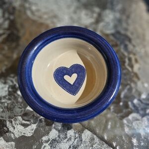 Vintage Brinker Pots 1995 Navy Heart Ceramic Bowl